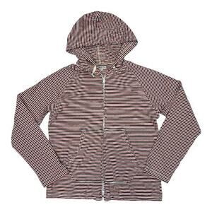 Engineered Garments Womens Striped Long Sleeve Top Size Small Hooded Full Zip